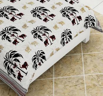 Black Tree Designer Print 90*108 Rozee Queen Size Bed Sheets (Rzpq0003 A) 4