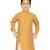 Yellow printed cotton boys-kurta-pyjama