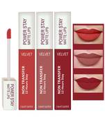 Liquid Matte Lipstick  Waterproof combo of 3 (Upto12 Hrs Stay) (Flirty Red Visionary Nude  Apple Red)
