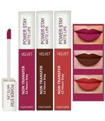 Liquid Matte Lipstick  Waterproof combo of 3 (Upto12 Hrs Stay) (Pink Prom  Bon Bon Brown Flirty Red)