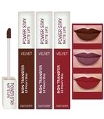Liquid Matte Lipstick  Waterproof combo of 3 (Upto12 Hrs Stay) (Bon Bon Brown  Timeless Mauve Apple Red)