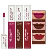 Liquid Matte Lipstick  Waterproof combo of 3 (Upto12 Hrs Stay) (Pink Prom  Bon Bon Brown  Apple Red)