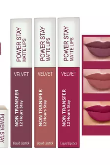 Liquid Matte Lipstick  Waterproof combo of 3 (Upto12 Hrs Stay) (Timeless Mauve Visionary Nude Pink Prom)