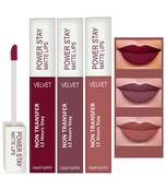 Liquid Matte Lipstick  Waterproof combo of 3 (Upto12 Hrs Stay) (Cherry Red Timeless Mauve Visionary Nude)