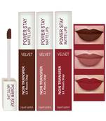 Liquid Matte Lipstick  Waterproof combo of 3 (Upto12 Hrs Stay) (Bon Bon Brown  Visionary Nude Apple Red)