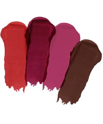 Liquid Matte Lipstick  Waterproof combo of 4 (Upto12 Hrs Stay)(Flirty Red Cherry Red Pink Prom  Bon Bon Brown) 2