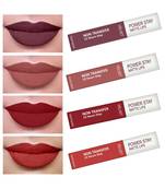 Liquid Matte Lipstick  Waterproof combo of 4 (Upto12 Hrs Stay) (Timeless Mauve  Visionary Nude  Apple Red Flirty Red)