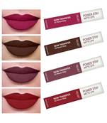 Liquid Matte Lipstick  Waterproof combo of 4 (Upto12 Hrs Stay) (Pink Prom  Bon Bon Brown  Timeless Mauve Apple Red)