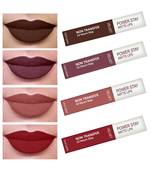 Liquid Matte Lipstick  Waterproof combo of 4 (Upto12 Hrs Stay) (Bon Bon Brown Timeless Mauve Visionary Nude Apple Red)