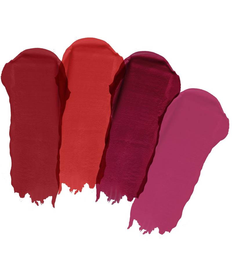 Liquid Matte Lipstick  Waterproof combo of 4 (Upto12 Hrs Stay) (Apple Red  Flirty Red Cherry Red Pink Prom)