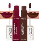 Liquid Matte Lipstick  Waterproof combo of 2 (Upto12 Hrs Stay) (Cherry Red Bon Bon Brown)
