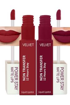 Liquid Matte Lipstick  Waterproof combo of 2 (Upto12 Hrs Stay) (Apple Red  Cherry Red)