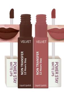 Liquid Matte Lipstick  Waterproof combo of 2 (Upto12 Hrs Stay) (Bon Bon Brown  Visionary Nude)