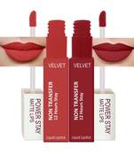 Liquid Matte Lipstick  Waterproof combo of 2 (Upto12 Hrs Stay) (Flirty Red Apple Red)