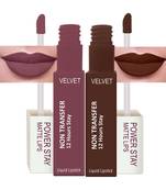 Liquid Matte Lipstick  Waterproof combo of 2 (Upto12 Hrs Stay) (Bon Bon Brown  Apple Red)