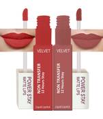 Liquid Matte Lipstick  Waterproof combo of 2 (Upto12 Hrs Stay) (Flirty Red Visionary Nude)