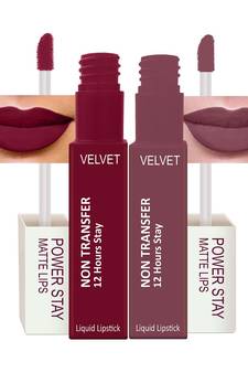 Liquid Matte Lipstick  Waterproof combo of 2 (Upto12 Hrs Stay) (Cherry Red  Timeless Mauve)