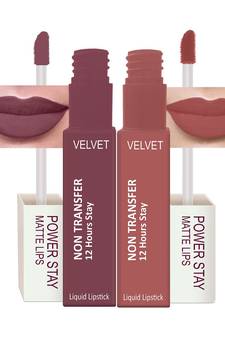 Liquid Matte Lipstick  Waterproof combo of 2 (Upto12 Hrs Stay) (Timeless Mauve  Visionary Nude)