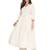 Queenley WomenWhite  Pink Cotton Quarter Sleeves Combo of Chikan Anarkali