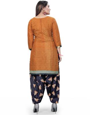 Orange printed cotton salwar 2