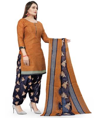 Orange printed cotton salwar 3