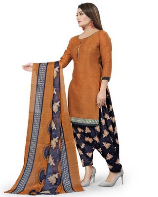 Orange printed cotton salwar 4