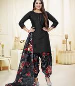 Black printed cotton salwar