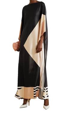 JSDC Women Long Ankle Length Satin Silk Printed Kaftan 1