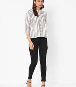 Cotton dobby stripes top