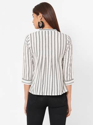 Cotton dobby stripes top 2