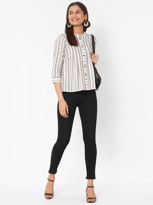 Cotton dobby stripes top 5