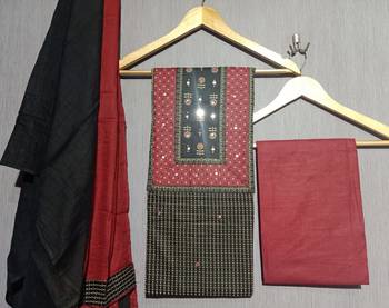 Multicolor Cambric Cotton With Mirror Handwork 2.30 Meter Salwar Suit Unstitched 1
