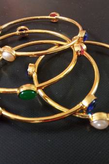 Multicolor agate bangles-and-bracelets
