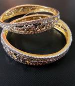 Gold cubic zirconia bangles-and-bracelets