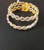 Gold cubic zirconia bangles-and-bracelets