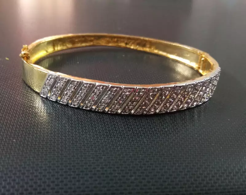 Gold cubic zirconia bangles-and-bracelets