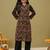 Hand Crafted Black Georgette Lucknowi Chikankari Indian Women Kurta With Slip
