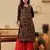 Hand Crafted Black Georgette Lucknowi Chikankari Indian Women Kurta With Slip