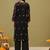 Hand Crafted Black Georgette Lucknowi Chikankari Indian Women Kurta With Slip