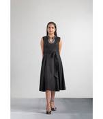Black Rayon Embroidered stitched   Dresses