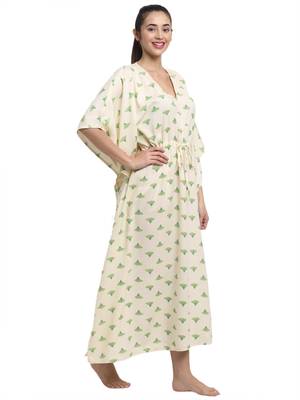 Lemon printed viscose rayon long-dresses 2