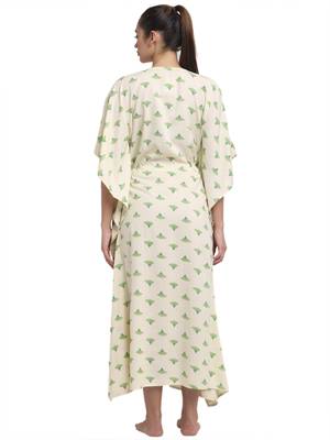 Lemon printed viscose rayon long-dresses 4