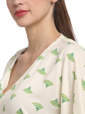 Lemon printed viscose rayon long-dresses 5
