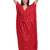 Red embroidered viscose rayon long-dresses