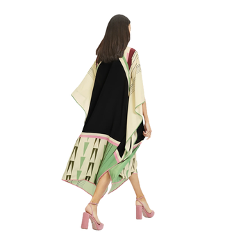 JSDC Lounge Wear Calf Length Boat Neck Style Women's Softy Silk Printed Kaftan 3
