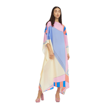 JSDC Boat Neck Style Printed Softy Silk Kaftan For Women 2