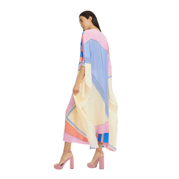 JSDC Boat Neck Style Printed Softy Silk Kaftan For Women 4
