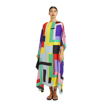 JSDC Calf Length Printed Softy Silk Kaftan For Women 1