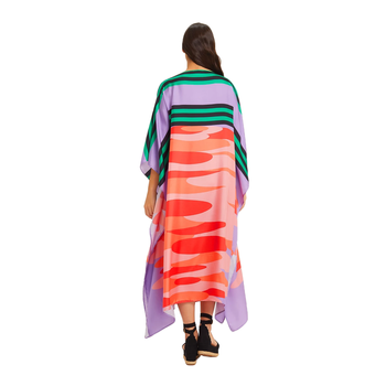 JSDC Women's Striped Printed Casual Wear Softy Silk Kaftan 2