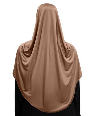 Modest Women's Frilled Stylish Solid Polycotton Feel Good Fabric  FAEEZAH Hijab Dark Wheat 4
